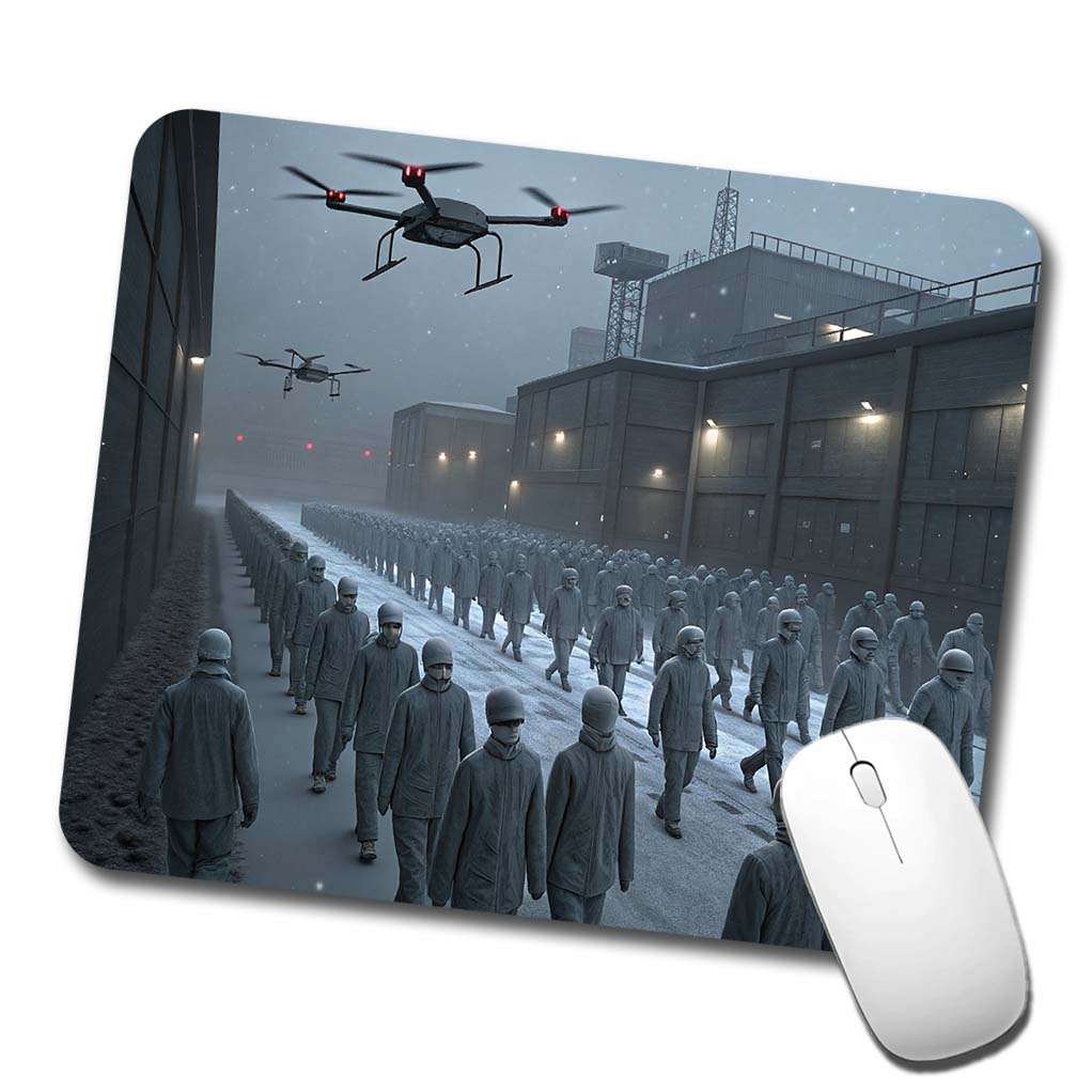 Sci-fi Futuristic Dystopian Society of Mindless Drones Low Profile Mouse Pad Mat
