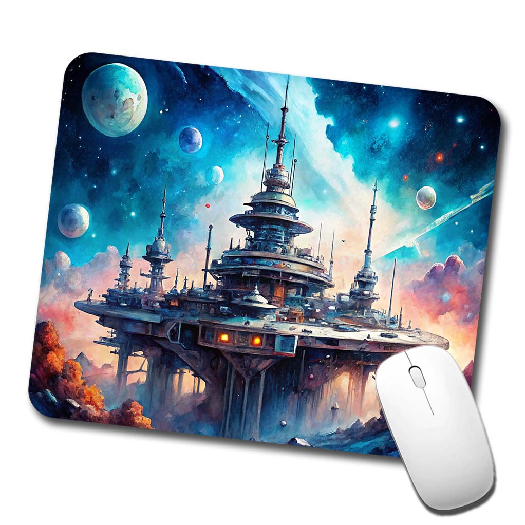 Sci-fi Military Space Station Low Profile Mouse Pad Mat