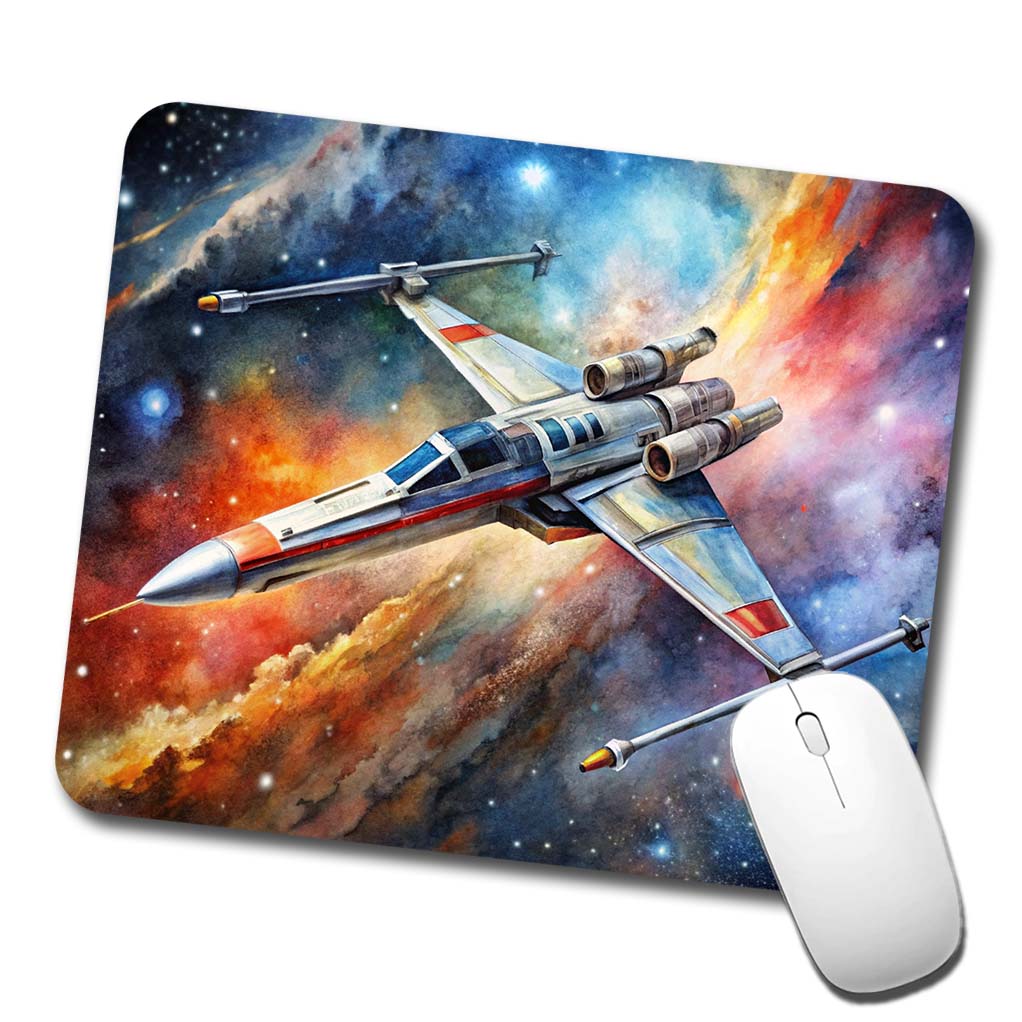 Sci-fi Space Starfighter Low Profile Mouse Pad Mat
