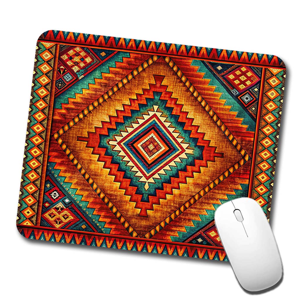 Southwestern Tribal Pattern Design Low Profile Mouse Pad Mat