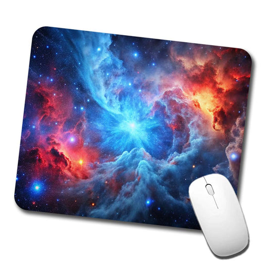 Space Galaxy Nebula Blue Red Low Profile Mouse Pad Mat