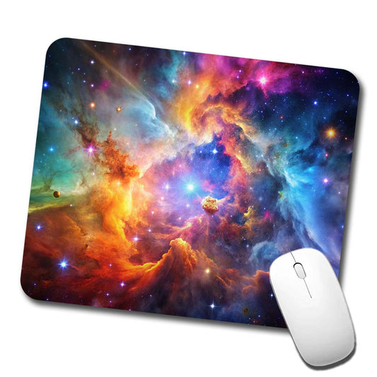 Space Galaxy Nebula Colorful Rainbow Low Profile Mouse Pad Mat