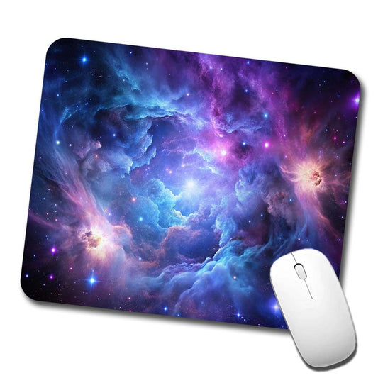 Space Galaxy Nebula Purple Blue Low Profile Mouse Pad Mat