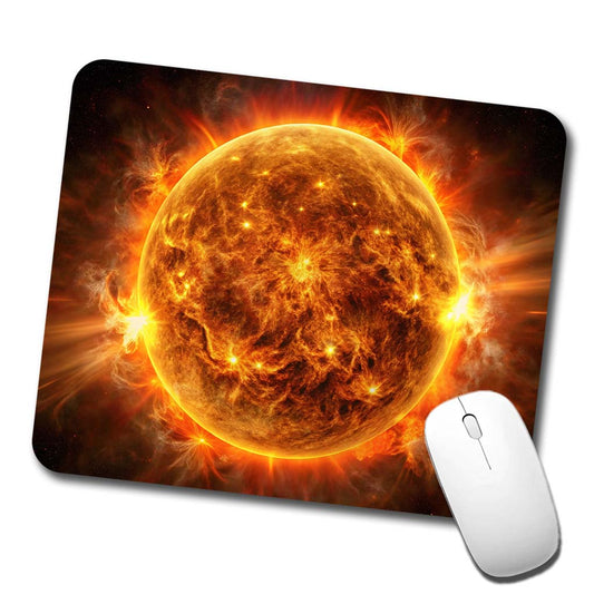Sun During Solar Flare Storm Sci-fi Low Profile Mouse Pad Mat