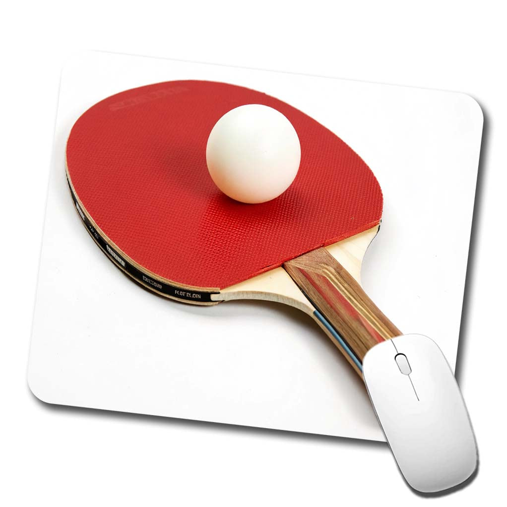 Table Tennis Ping Pong Paddle and Ball Low Profile Mouse Pad Mat