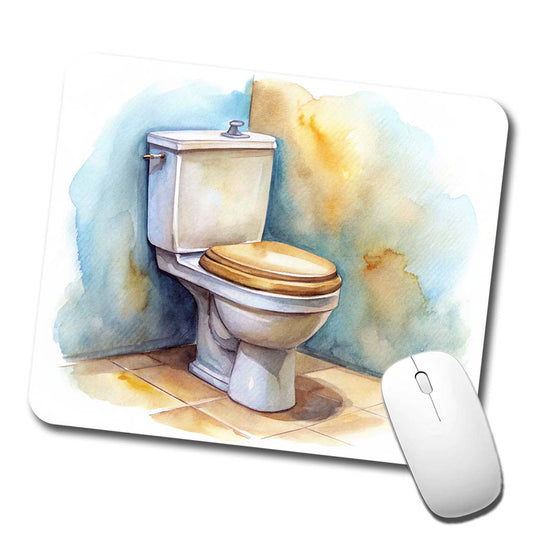 Toilet Watercolor Low Profile Mouse Pad Mat