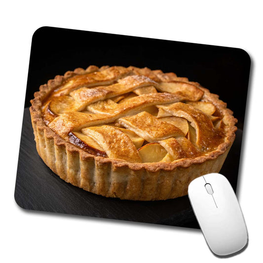 Traditional Lattice Crust Apple Pie Low Profile Mouse Pad Mat