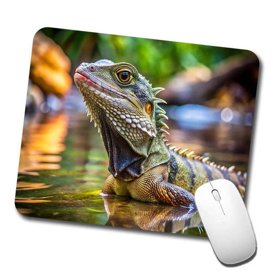 Water Dragon Lizard Reptile Low Profile Mouse Pad Mat