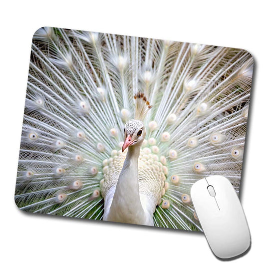 White Peacock Low Profile Mouse Pad Mat