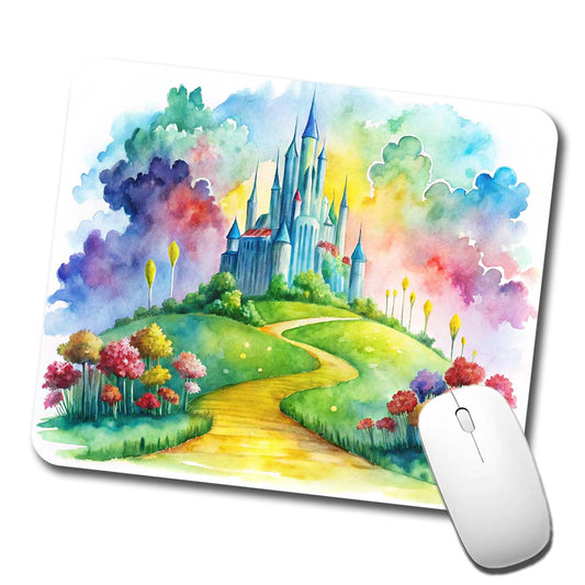 Emerald City Watercolor Low Profile Mouse Pad Mat