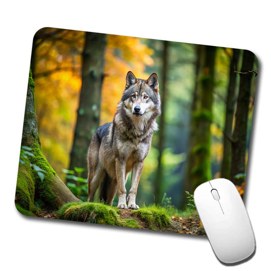 Wolf In The Forest Low Profile Mouse Pad Mat