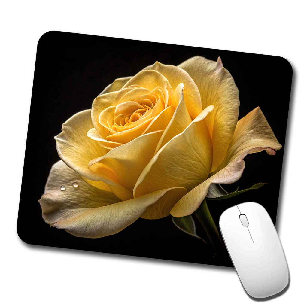 Yellow Rose Low Profile Mouse Pad Mat