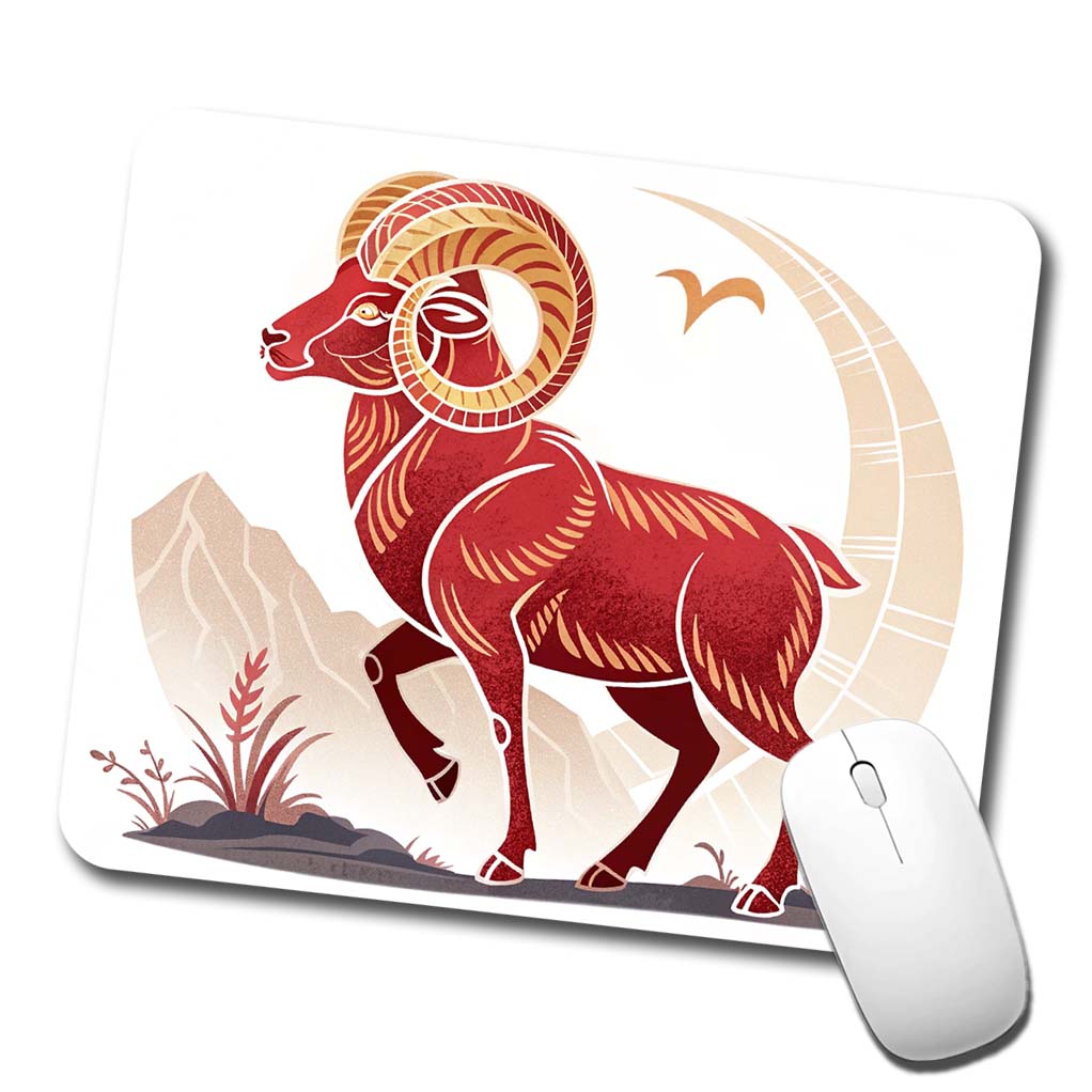 Zodiac Horoscope Symbol Aries Ram Low Profile Mouse Pad Mat