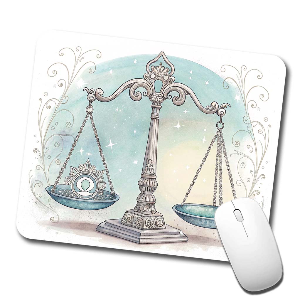 Zodiac Horoscope Symbol Libra Scales Low Profile Mouse Pad Mat
