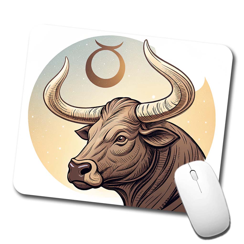 Zodiac Horoscope Symbol Taurus Bull Low Profile Mouse Pad Mat