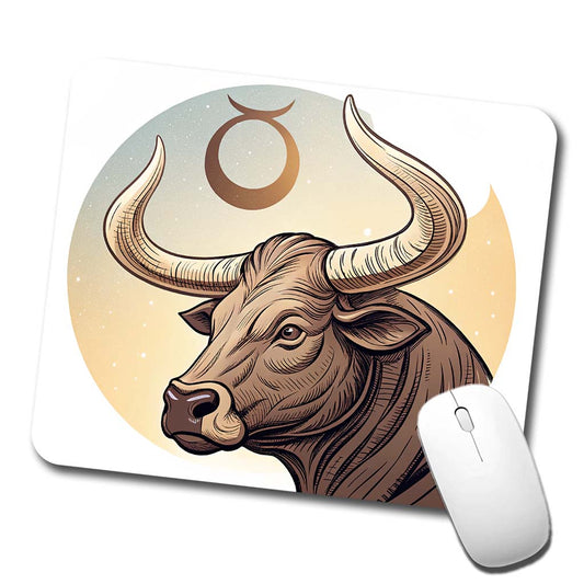 Zodiac Horoscope Symbol Taurus Bull Low Profile Mouse Pad Mat
