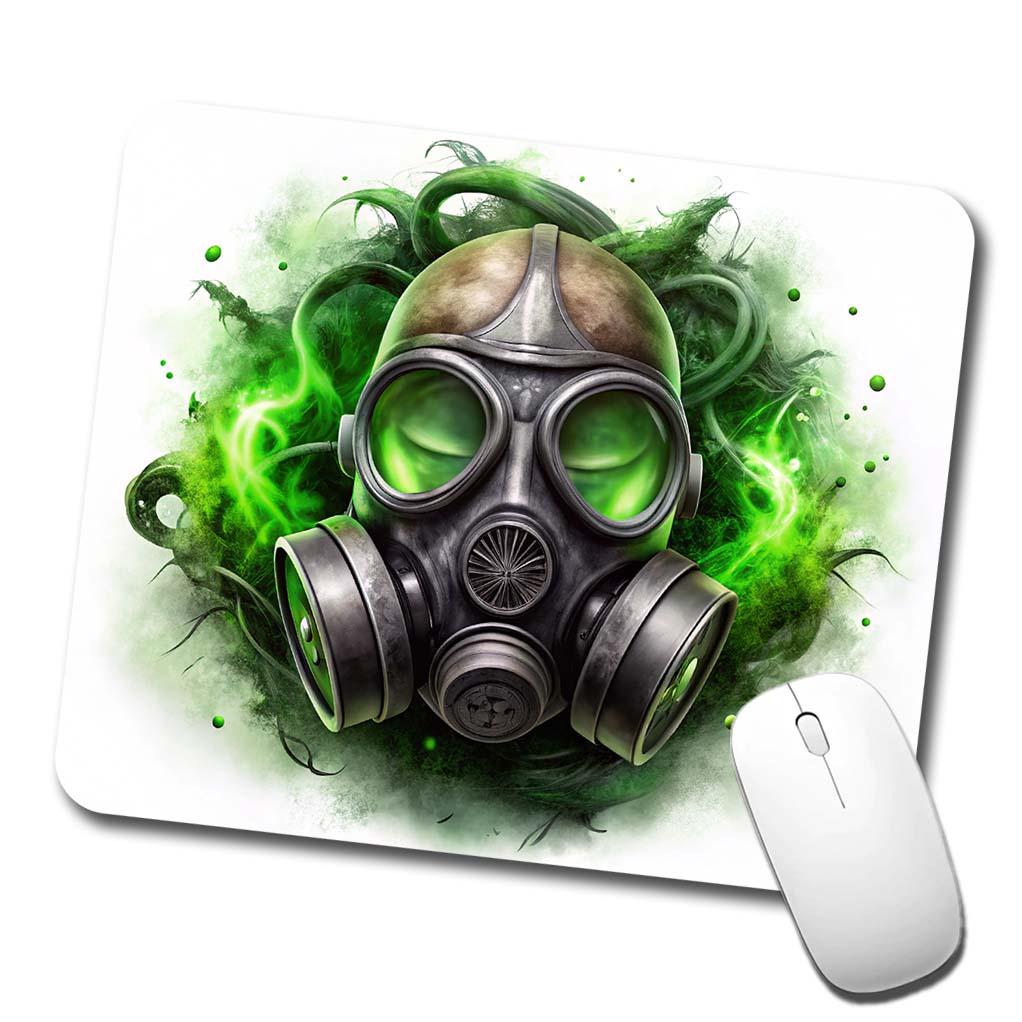 Zombie Outbreak Gas Mask Green Toxic Gas Low Profile Mouse Pad Mat