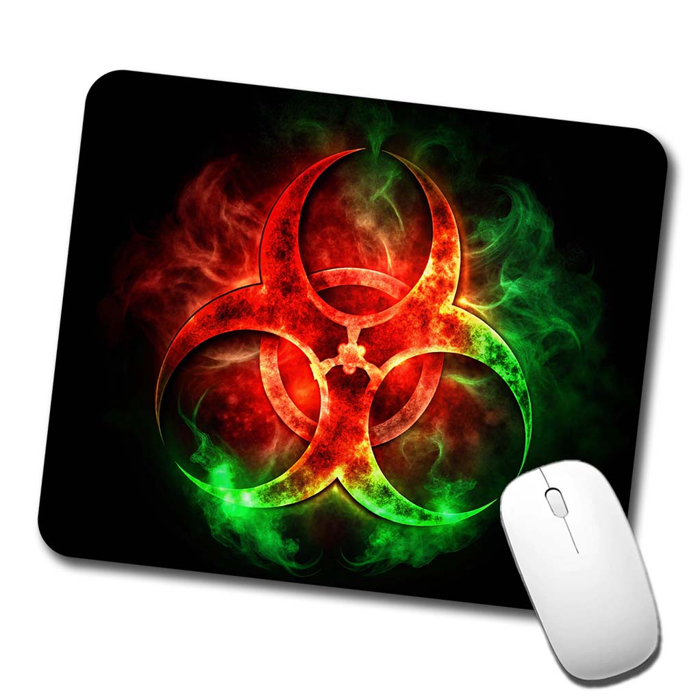 Zombie Outbreak Symbol With Red Green Toxic Gasses Low Profile Mouse Pad Mat