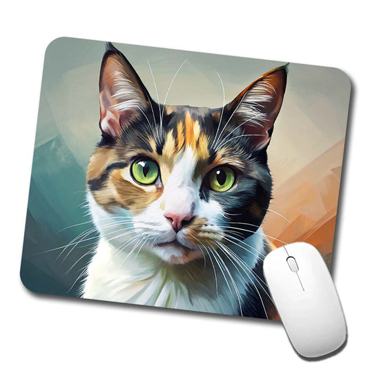 Calico Cat Contemporary Art Low Profile Mouse Pad Mat