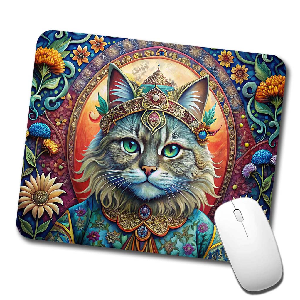 Persian Cat French Bohemian Art Low Profile Mouse Pad Mat