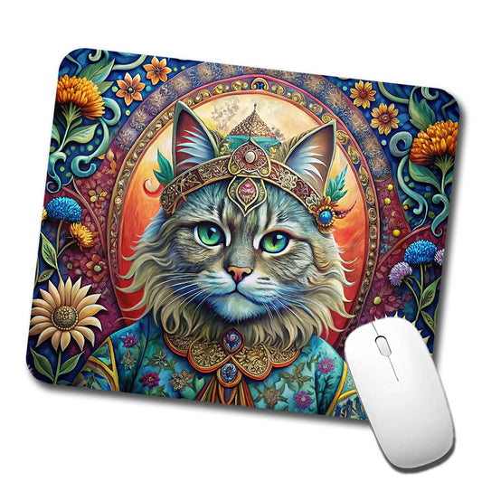 Persian Cat French Bohemian Art Low Profile Mouse Pad Mat