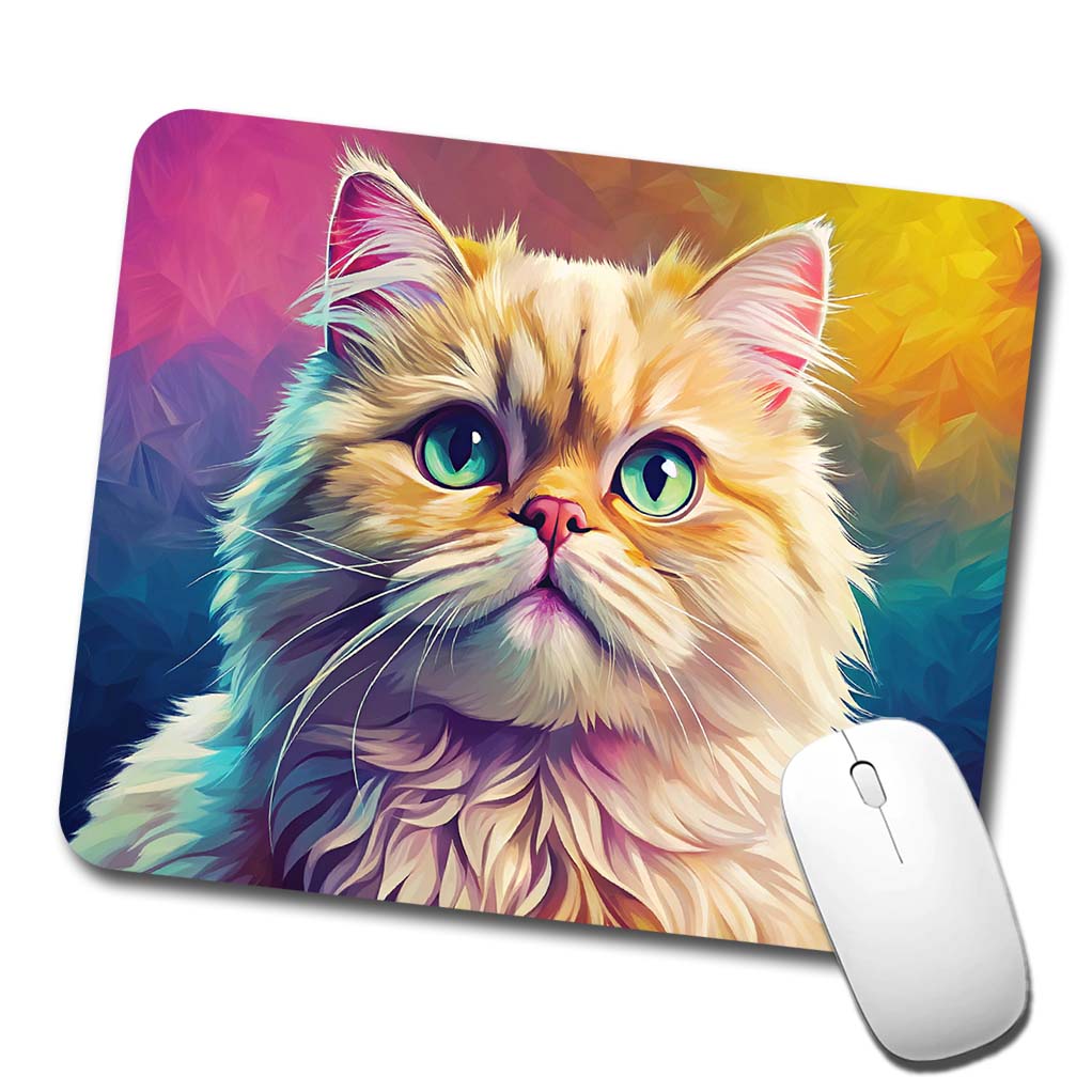 Persian Cat Pop Art Low Profile Mouse Pad Mat