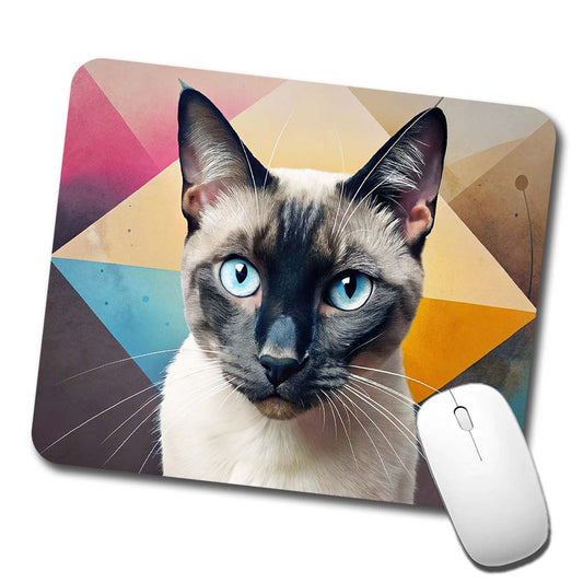 Siamese Cat Contemporary Art Low Profile Mouse Pad Mat