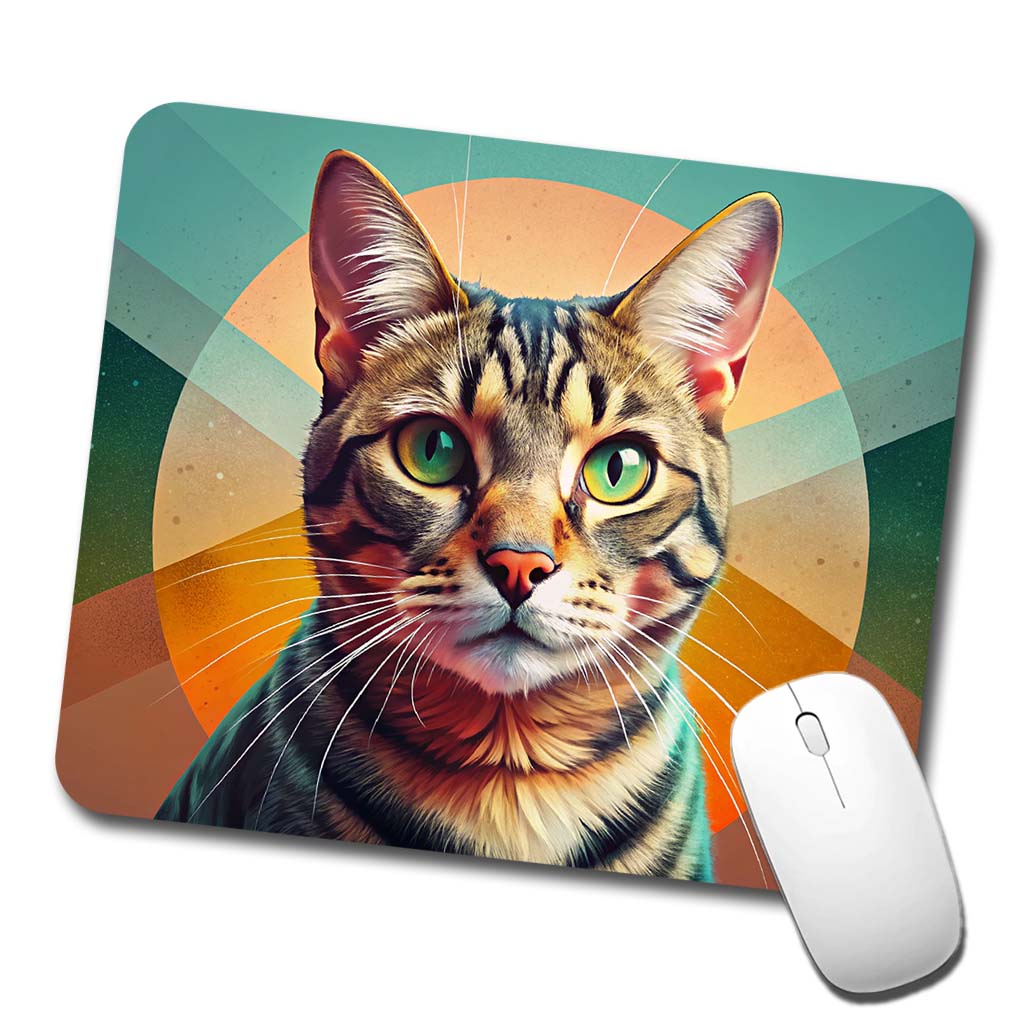 Tabby Cat Contemporary Art Low Profile Mouse Pad Mat
