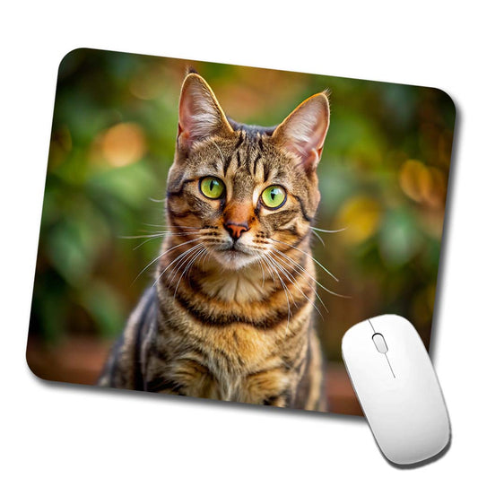 Tabby Cat Photo Low Profile Mouse Pad Mat