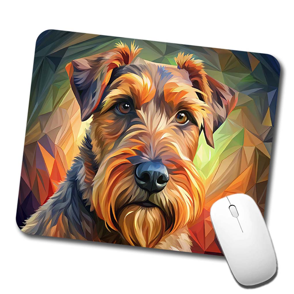 Airedale Terrier Dog Abstract Stylized Art Low Profile Mouse Pad Mat