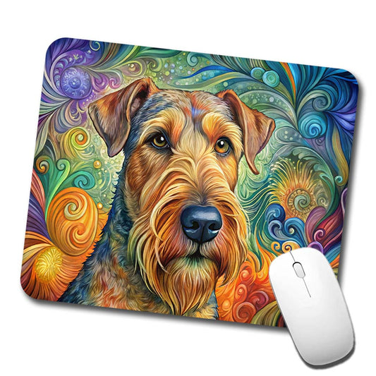 Airedale Terrier Dog Bohemian Art Low Profile Mouse Pad Mat