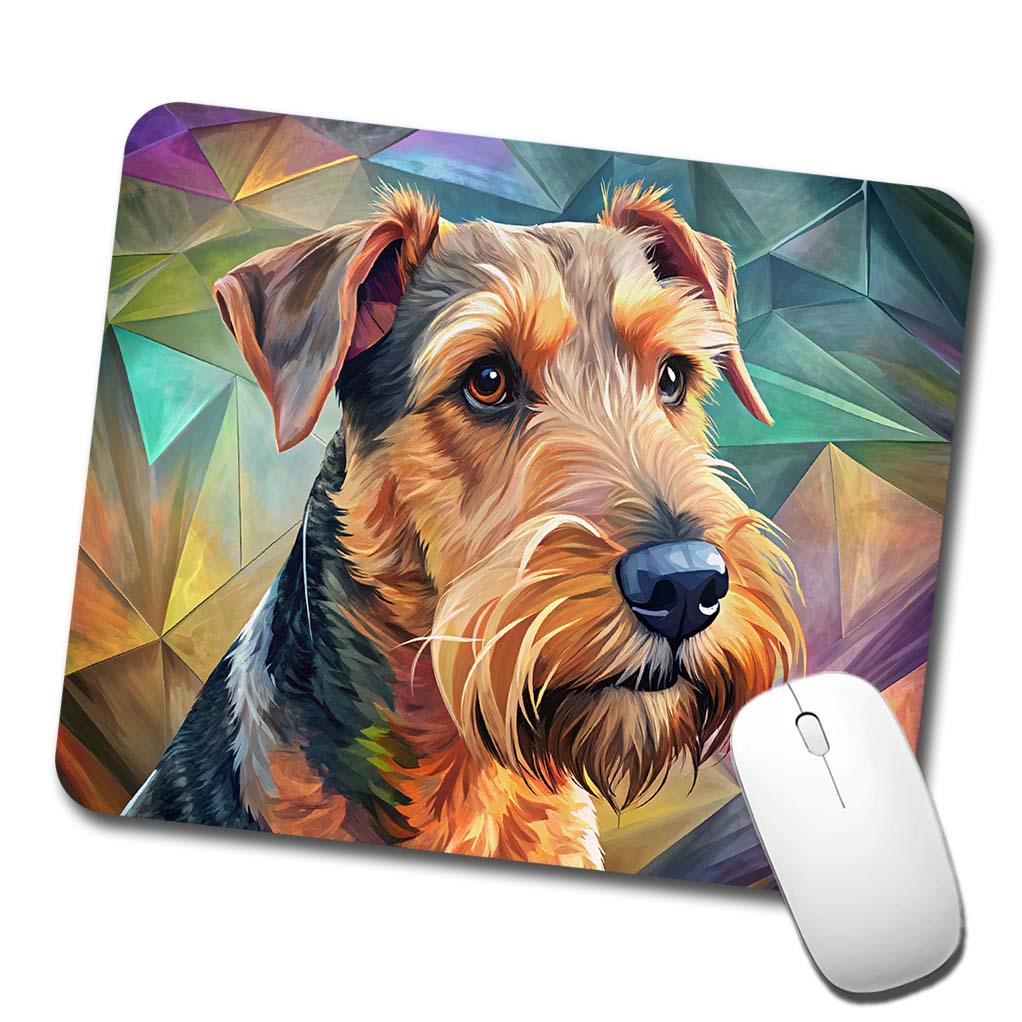 Airedale Terrier Dog Contemporary Art Low Profile Mouse Pad Mat