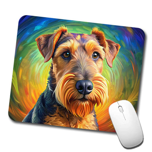 Airedale Terrier Dog Pop Art Low Profile Mouse Pad Mat