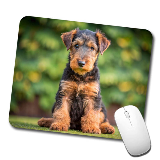 Airedale Terrier Dog Puppy Photo Low Profile Mouse Pad Mat
