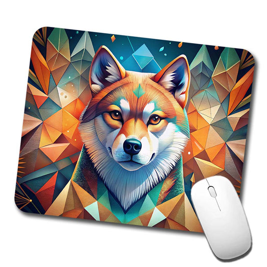 Akita Dog Abstract Stylized Art Low Profile Mouse Pad Mat