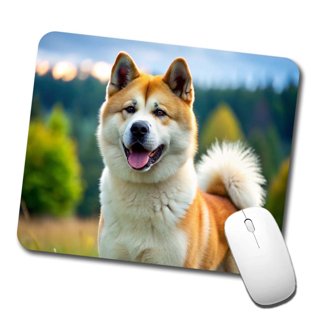 Akita Dog Photo Low Profile Mouse Pad Mat