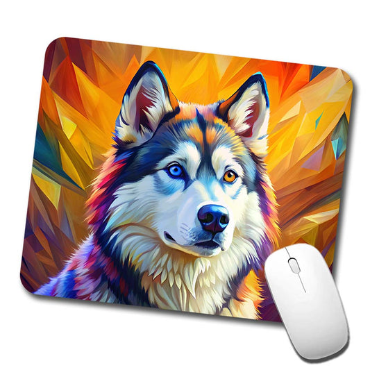 Alaskan Malamute Dog Pop Art Low Profile Mouse Pad Mat