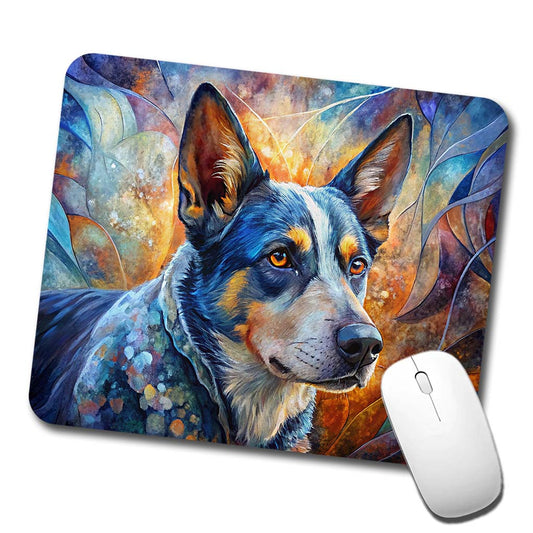 Australian Cattle Dog Abstract Art Low Profile Mouse Pad Mat
