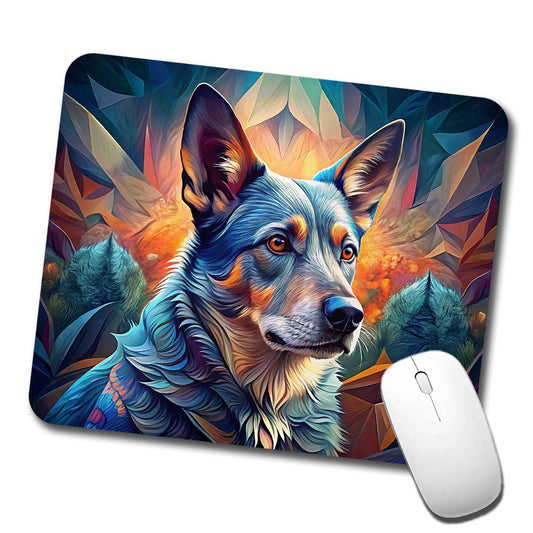 Australian Cattle Dog Abstract Stylized Art Low Profile Mouse Pad Mat