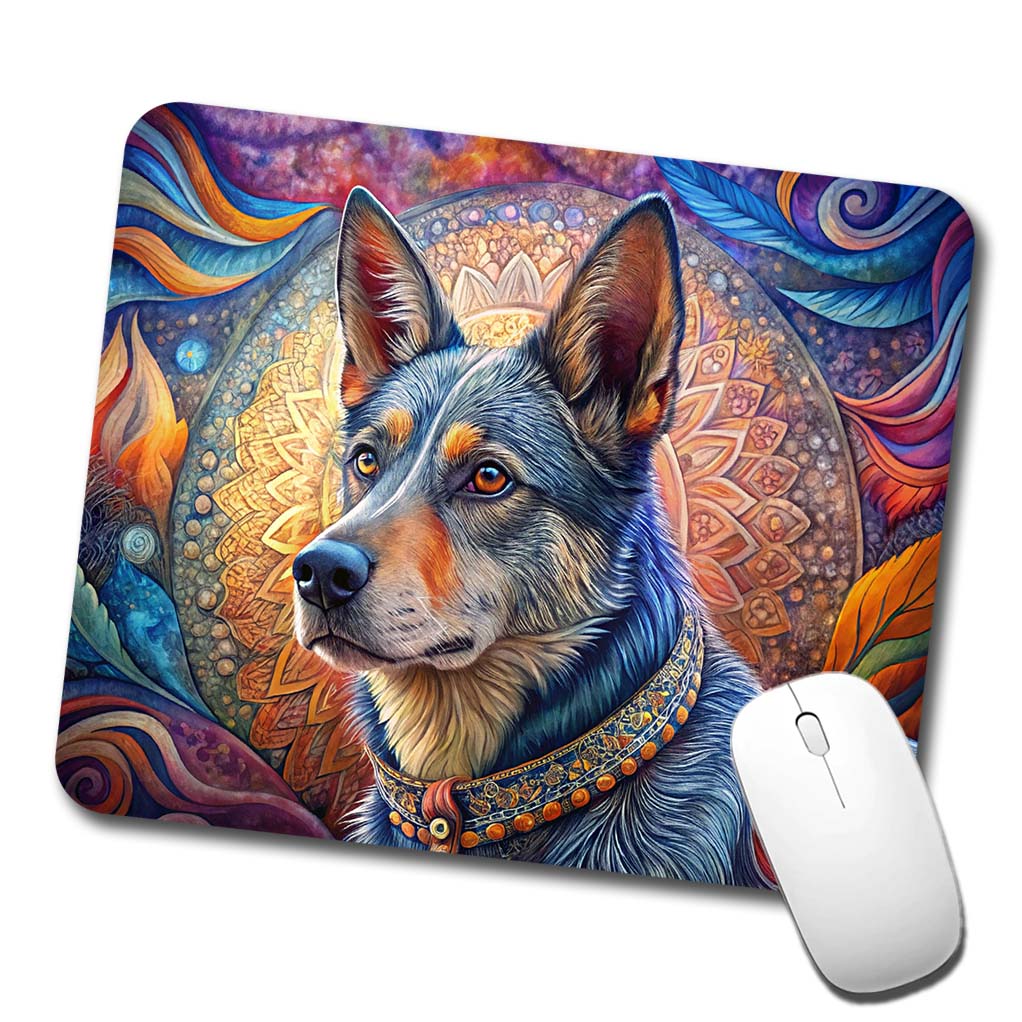Australian Cattle Dog Bohemian Art Low Profile Mouse Pad Mat