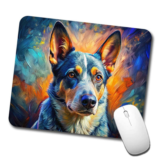 Australian Cattle Dog Expressionism Art Low Profile Mouse Pad Mat