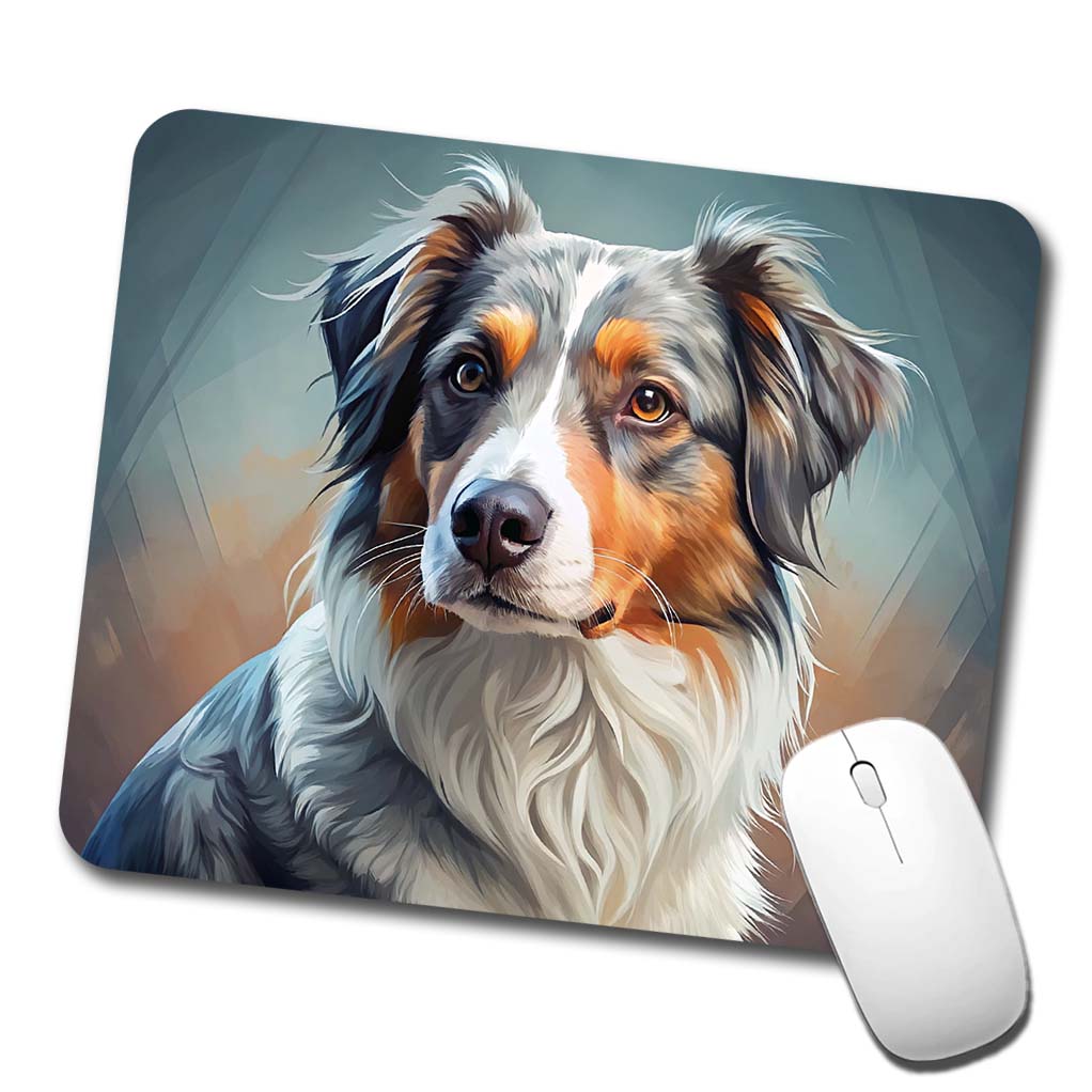 Australian Shepherd Dog Contemporary Art Low Profile Mouse Pad Mat