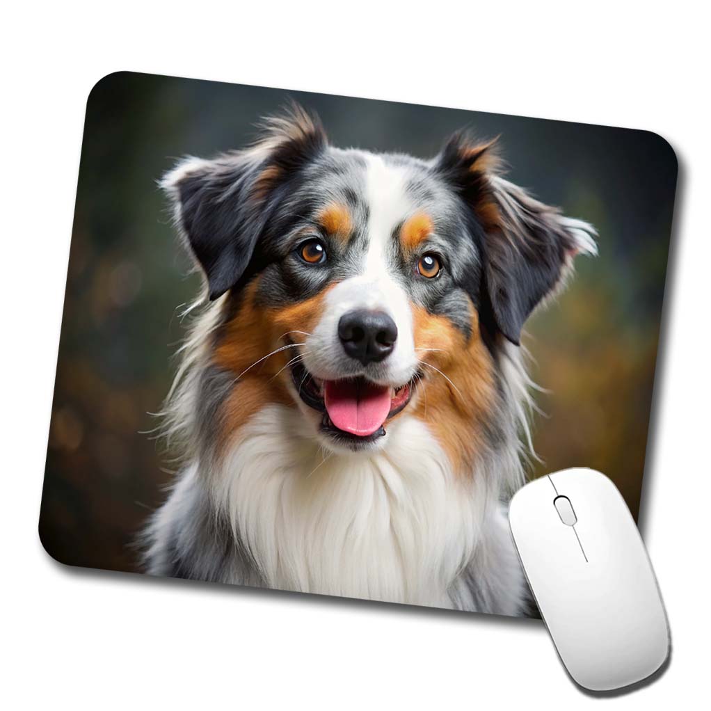 Australian Shepherd Dog Photo Low Profile Mouse Pad Mat