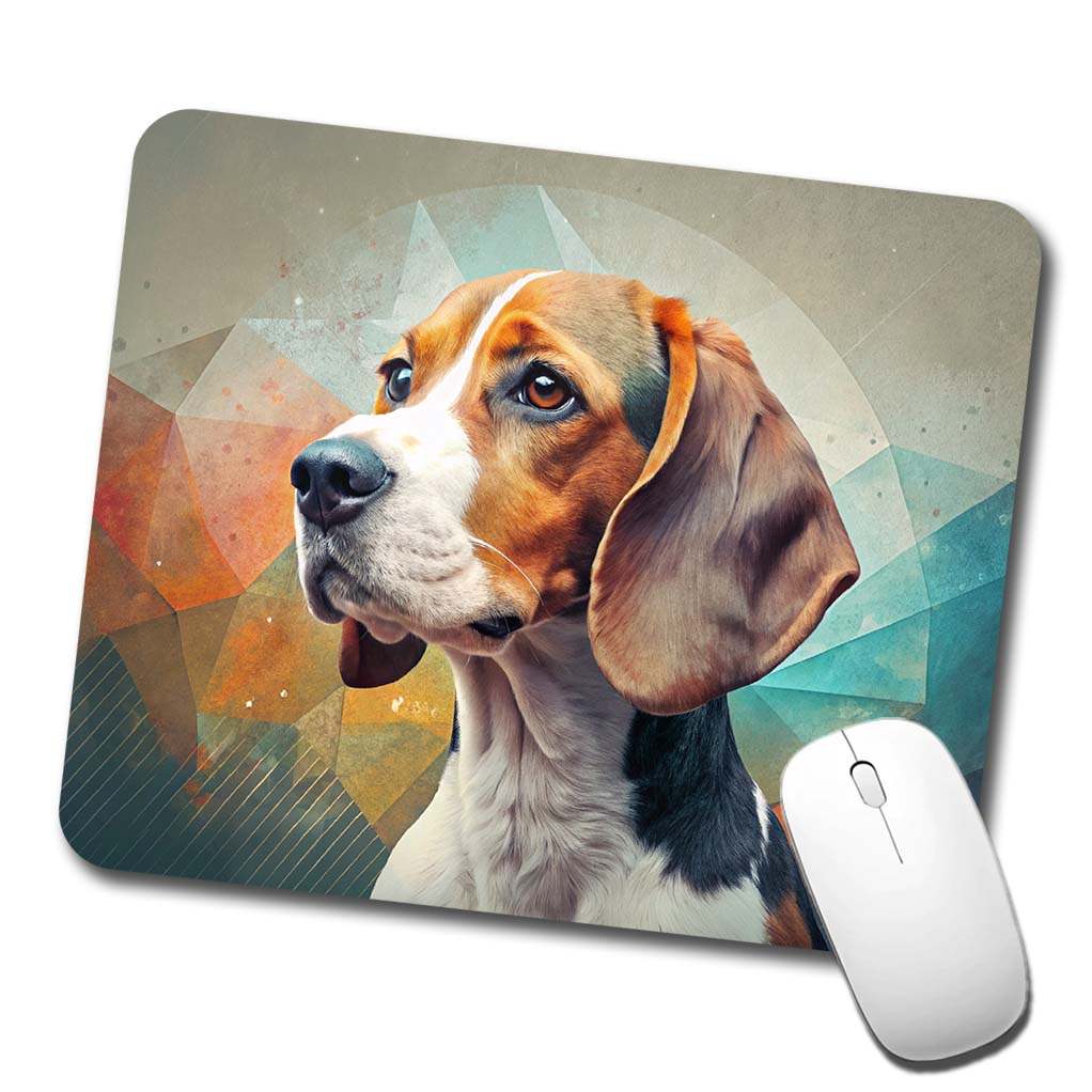 Beagle Dog Contemporary Art Low Profile Mouse Pad Mat