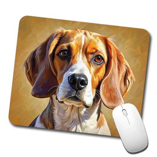 Beagle Dog Illustration Low Profile Mouse Pad Mat