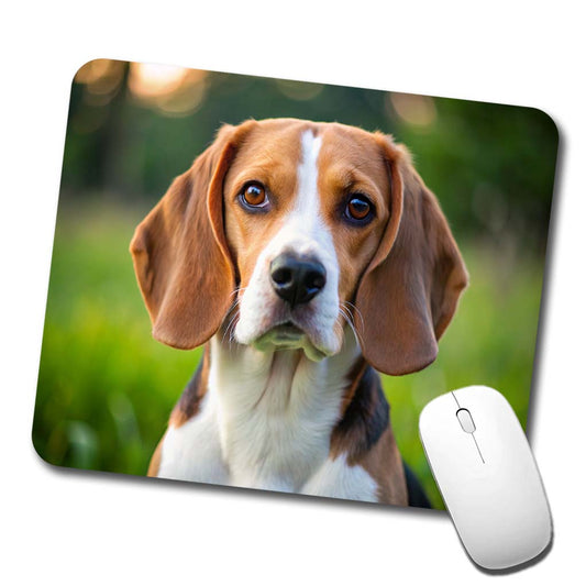 Beagle Dog Photo Low Profile Mouse Pad Mat