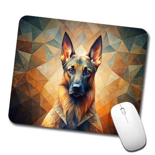 Belgian Malinois Dog Abstract Stylized Art Low Profile Mouse Pad Mat