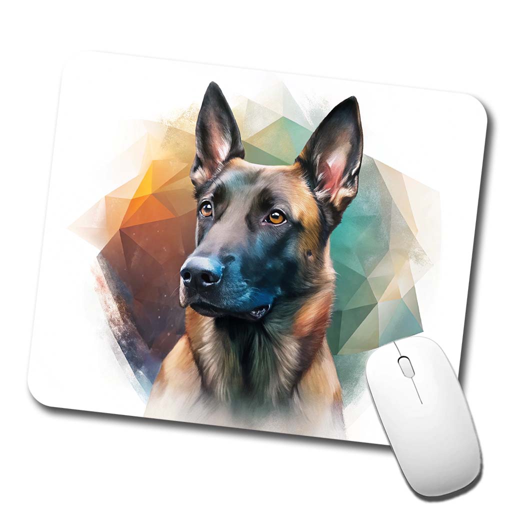 Belgian Malinois Dog Contemporary Art Low Profile Mouse Pad Mat
