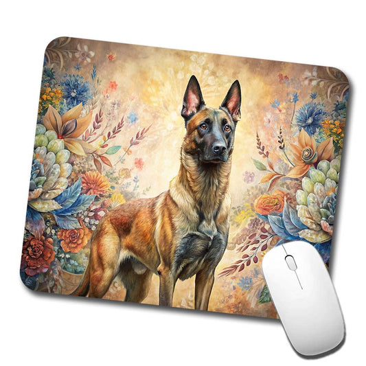 Belgian Malinois Dog French Bohemian Art Low Profile Mouse Pad Mat