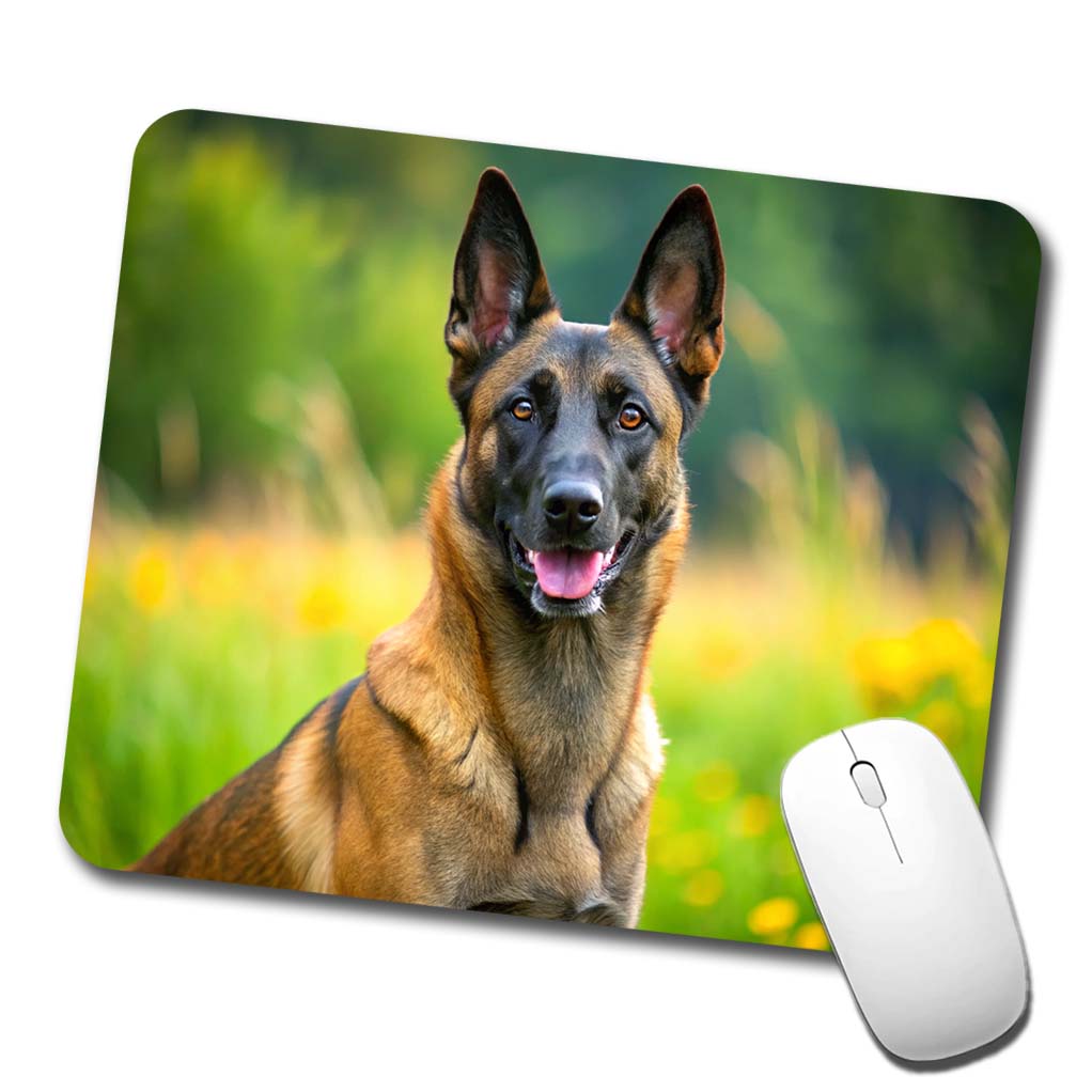 Belgian Malinois Dog Photo Low Profile Mouse Pad Mat